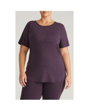 UNIVERSAL STANDARD Mia Movement Short Sleeve T-Shirt - Purple