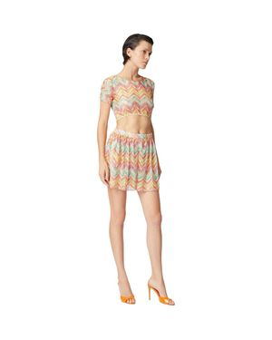 Missoni Printed Tulle Cover-Up Shorts - White