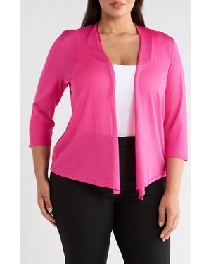 Kasper Self Edge Open Front Cardigan - Pink