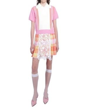 Anna Sui Capri Plaid Kilt Skirt - Red