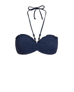 Change of Scenery Alexis Beaded Halter Bikini Bikini Top - Blue