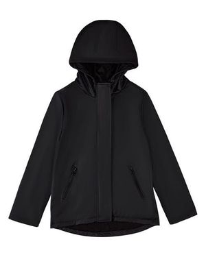 Memoi Teens Classic Hooded Lined Raincoat With Included Carry Pouch - Black