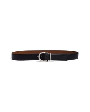 Ferragamo Donna Reversible Leather Belt - Black