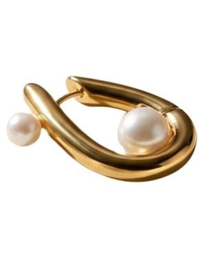 Akalia Margot Waterproof Pearl Huggie Earring - Metallic