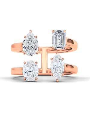 Everyday By HauteCarat Fancy Four-Stone Lab Created Diamond Ring - Blue