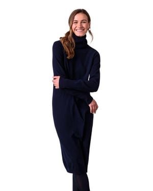 Celtic & Co. Supersoft Midi Turtleneck Dress - Blue