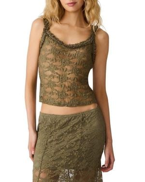 Steve Madden Mavee Lace Tank Top - Green