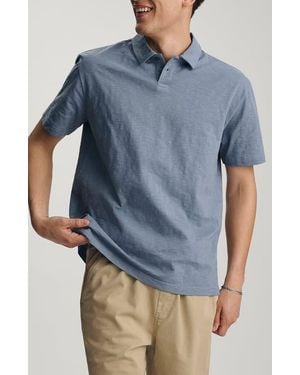 Mavi Slub Cotton Polo - Blue