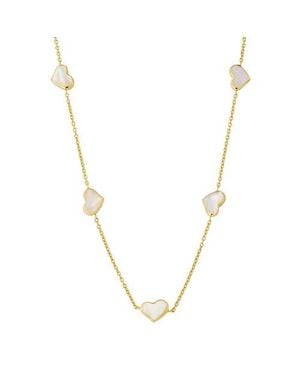 Jan Leslie Five Station Heart 30 Necklace Set - Metallic