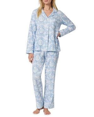 Bedhead Print Stretch Cotton Pajamas - Blue