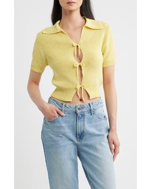 DELUC Paros Tie Front Sweater - Blue