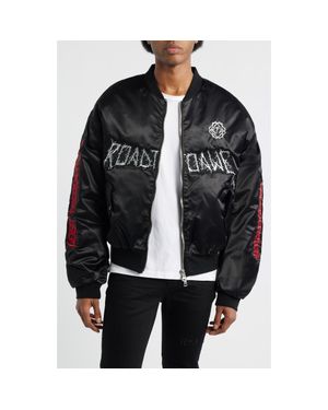RTA Harvard Lost Frequency Bomber Jacket - Black