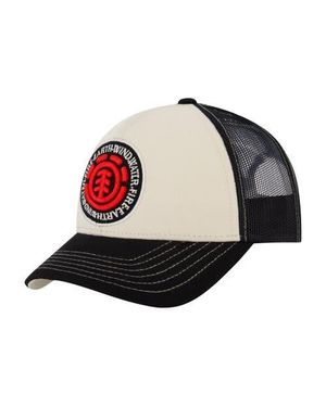 Element Constructed Contrast Stitch Cotton Twill Trucker Cap - Black