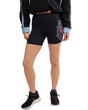 Free People Metallic Logo Never Better Bike Shorts - Black