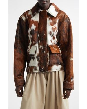 Brandon Maxwell The Blaine Genuine Calf Hair Jacket - Brown