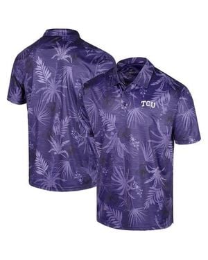 Colosseum Athletics Tcu Horned Frogs Palms Team Polo - Purple
