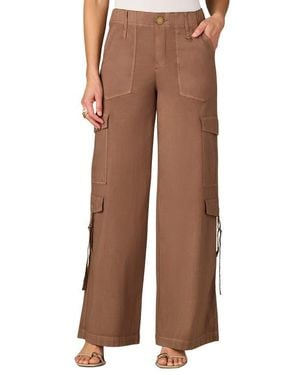 Wit & Wisdom High Waist Cotton Blend Cargo Pants - Brown
