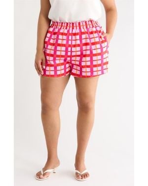Sugarlips Darvy Check High Waist Shorts - Red