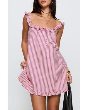 Princess Polly Zalina Stripe Babydoll Minidress - Pink