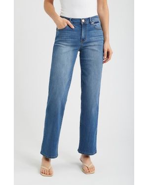 1822 Denim Mid Rise Straight Leg Jeans - Blue
