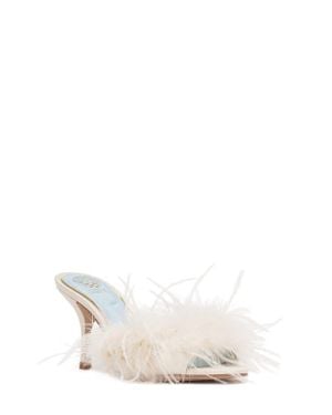 Vince Camuto Paelly Faux Feather Slide Sandal - White