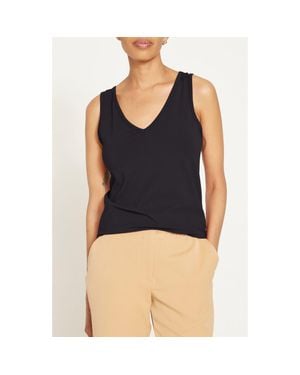 UNIVERSAL STANDARD Double V Stretch Cotton Tank - Blue