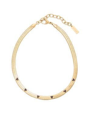 st. Moran Gemstone Snake Chain Necklace - Metallic