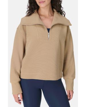 Sweaty Betty Peaceful Rib Half Zip Sweatshirt - Blue