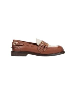 Sandro Shiny Leather Loafers - Brown
