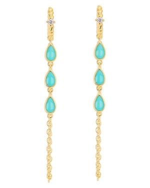 ATHRA LUXE Cubic Zirconia And Chain Drop Earrings - Metallic