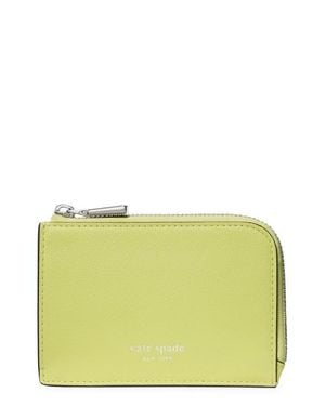 Kate Spade Mini Smooth Leather Zip Card Case - Yellow