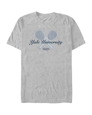 Yale University New Haven College Racket Graphic T-Shirt - Gray