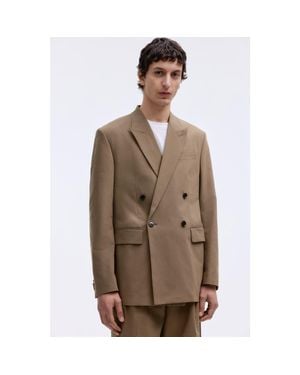 H&M Relaxed Fit Double-Breasted Jacket - Green