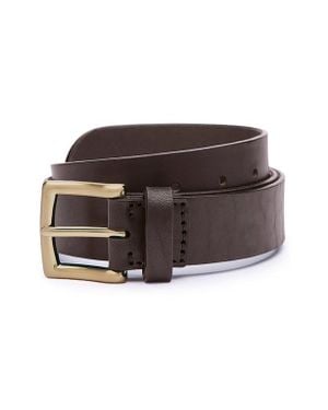 EZRA ARTHUR Classic Buckle Leather Belt 35Mm - Black