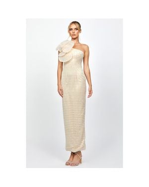 Bariano Dalylah One Shoulder Statement Midaxi - White