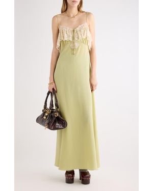 Chloé Boho Silk Crêpe De Chine Maxi Dress - Yellow
