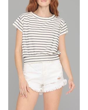 Project Social T Osper Textured Stripe Top - White