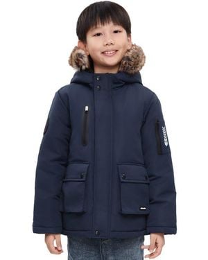 Rokka&Rolla Kids' Parka Jacket With Insulated Hood - Blue