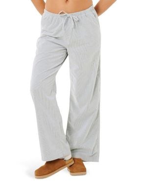Rip Curl Keepsakes Corduroy Wide Leg Drawstring Pants - Gray