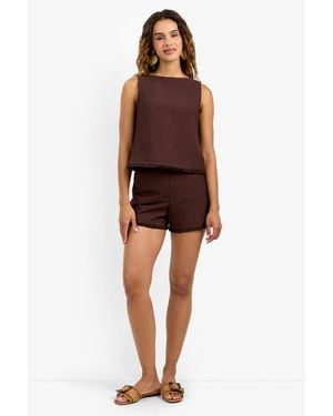 Trina Turk Valera Fringe Short - Red