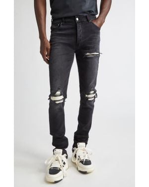 Amiri Mx1 Ultrasuede Patched Skinny Jeans - Blue