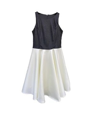 Un Deux Trois Glitter And Satin Racerback Dress - Blue