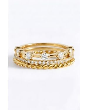 Mint & Lily Modern Ring Stack - Metallic