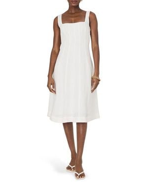 French Connection Birdie Linen Blend Midi Dress - White