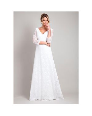 Alie Street London Anya 3/Sleeve V-Neck Lace Bridal Gown - Gray