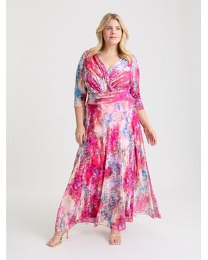 Scarlett & Jo Verity Abstract Print Maxi Gown - Pink