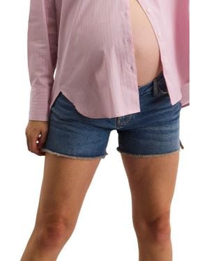 Hatch Collection The Cut Off Maternity Short - Blue
