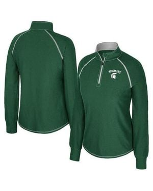 Colosseum Athletics Michigan State Spartans Bikram Raglan Quarter-Zip Top - Green