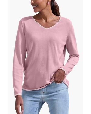 Lascana Contrast Trim Sweater - Red