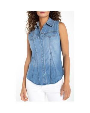 Liverpool Jeans Company Sleeveless Denim Shirt - Blue
